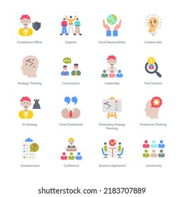 Business And Management Flat Icons -  Vectors