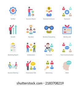 Business And Management Flat Icons -  Vectors