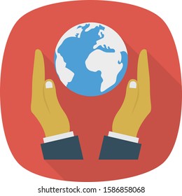 Business Management Flat icons for world  & secure