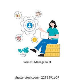 Business Management Flat Style Design Vector illustration. Stock illustration