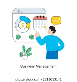 Ilustración del vector de diseño de estilo plano de administración de negocios. Ilustración de acciones