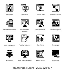 Business and Management Glyph Icons - Solid, Vectors