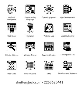 Business and Management Glyph Icons - Solid, Vectors