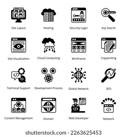 Business and Management Glyph Icons - Solid, Vectors