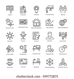 Business Management and Growth Vector Line Icons 15