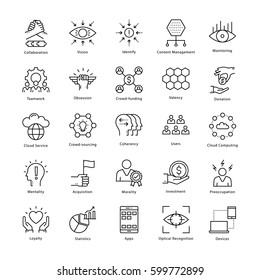 Business Management and Growth Vector Line Icons 25