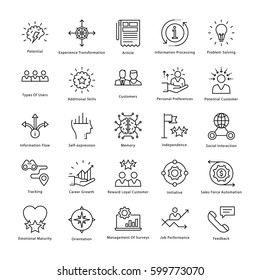 Business Management and Growth Vector Line Icons 34