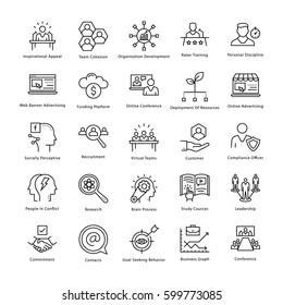Business Management and Growth Vector Line Icons 14