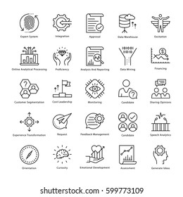 Business Management and Growth Vector Line Icons 37