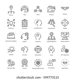 Business Management and Growth Vector Line Icons 33