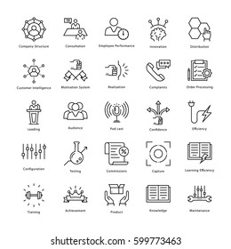 Business Management and Growth Vector Line Icons 41