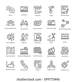 Ícones de Linha Vector de Gestão e Crescimento de Negócios 17