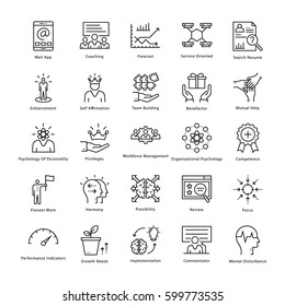 Business Management and Growth Vector Line Icons 22