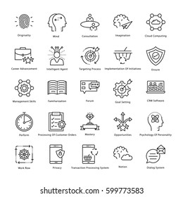 Business Management and Growth Vector Line Icons 42