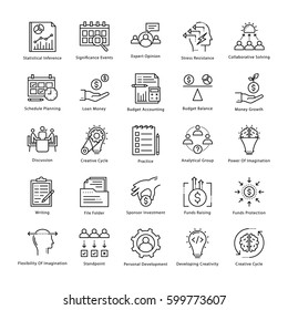 Business Management and Growth Vector Line Icons 18