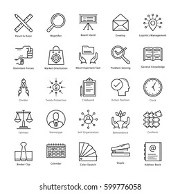 Business Management and Growth Vector Line Icons 19