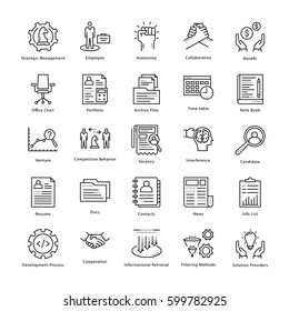 Business Management and Growth Vector Line Icons 6