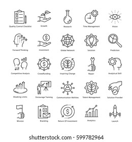 Ícones de Linha Vector de Gestão e Crescimento de Negócios 1