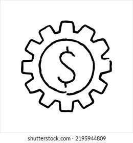 Ilustración gráfica de vectores de iconos dibujados a mano por la administración de negocios