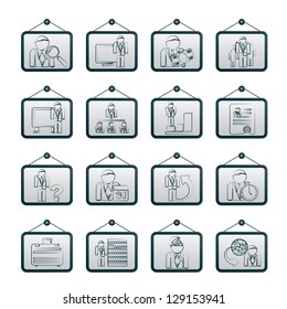 Business, management and hierarchy icons - vector icon set