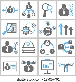 business management and human resource concept icon set