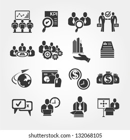 business management and human resource icon set