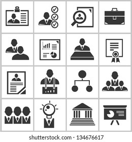 business management and human resource icons set