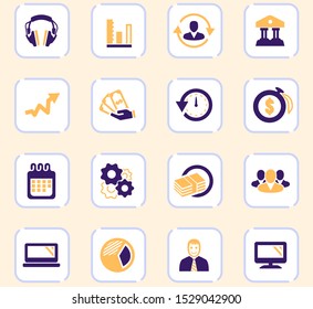 Business management and human resources color vector icons for user interface design