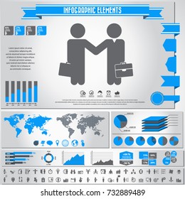Business management , human resources icon set  and infographics elements . vector