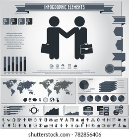 Business management, human resources icon set  and infographics elements