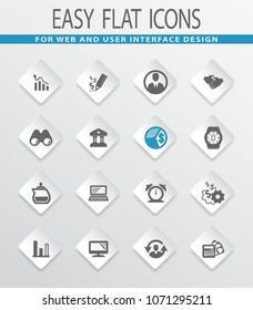 Business management and human resources vector icons for user interface design