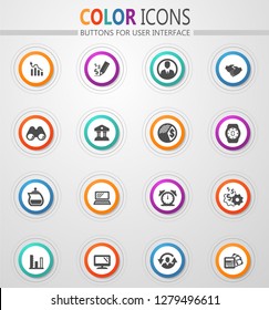 Business management and human resources vector icons for user interface design