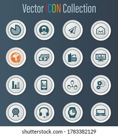 Business management and human resources vector icons for user interface design