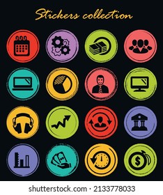 Iconos vectoriales de gestión de negocios y recursos humanos para el diseño de la interfaz de usuario