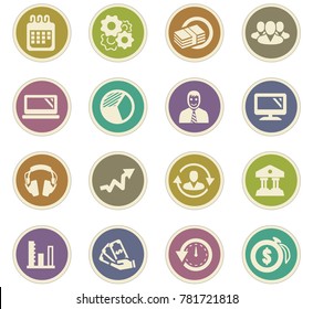 Business management and human resources vector icons for user interface design