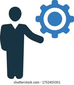 Business management icon, development workshop