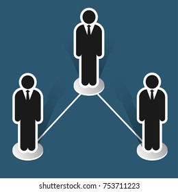 Business management icon, Management and human resources, Flat 3D Design - Vector Iconic Design.