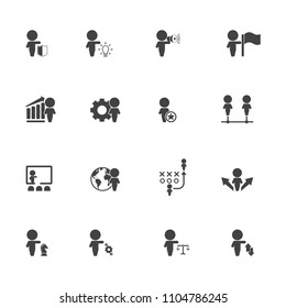 Business and management icon set