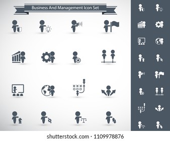 Business and management icon set