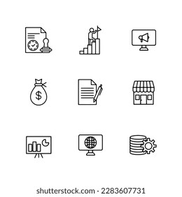 Conjunto de iconos de administración y negocio