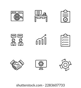 Business and management icon set