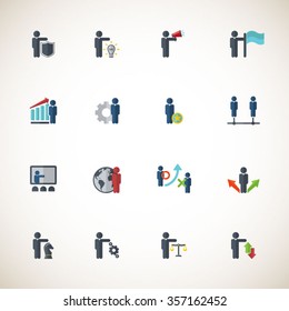 Business and management icon set