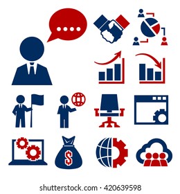 business and management icon set