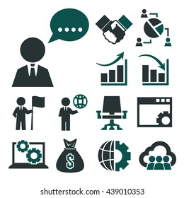 business and management icon set