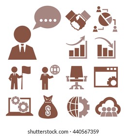 business and management icon set
