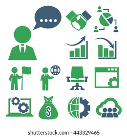 business and management icon set