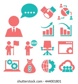 business and management icon set