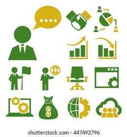 business and management icon set