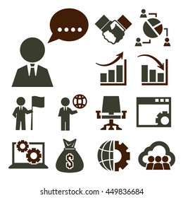business and management icon set