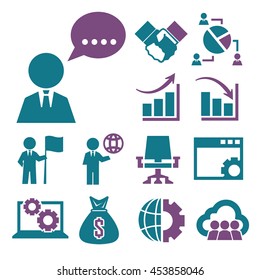 business and management icon set